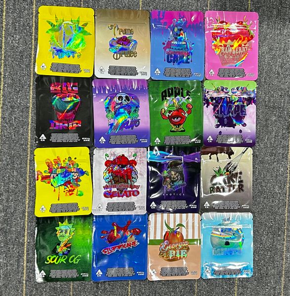 

hologram film clear back 420 package bags zip lock dry herb flower mylar bag
