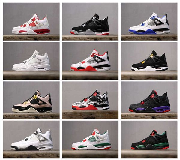 

basketball shoes boots new man 4s bred white cement cactus jack travis toro bravo men tattoo fire red cool grey sneakers with