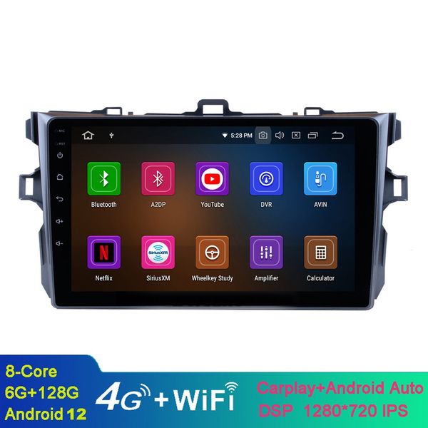 

9" android car video multimedia gps for toyota corolla 2006-2011 with wifi bluetooth music usb support dab swc dvr