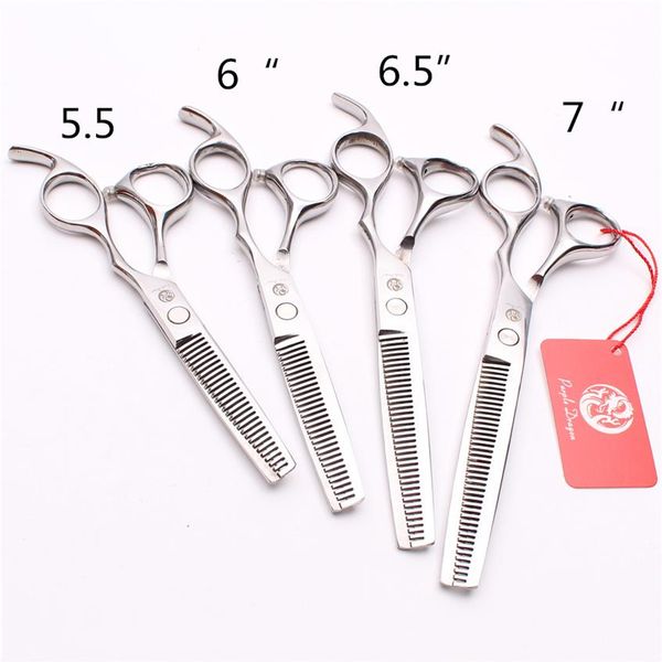 

z1006 5 5 to 7 different size japan 440c purple dragon silver hairdressing shears cutting or thinning scissors human p219l