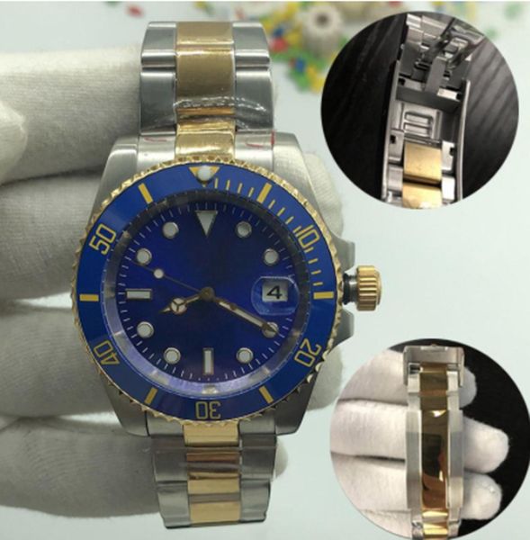 

men's automatic mechanical watch ceramic bezel sapphire 2813 316l stainless steel designer wristwatches glide lock montre de luxe gift, Slivery;brown