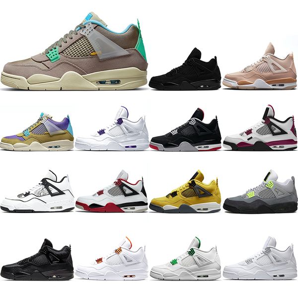 

basketball shoes sneakers sports trainers desert moss black cat court purple cool grey diy lightning neon new arrive jumpman 4s 4 taupe haze