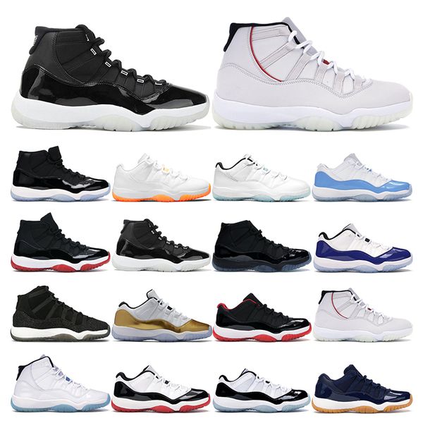 

11s mens basketball shoes 11 citrus gamma blue 25th anniversary bred concord space jam women sports sneakers trainer fashion man