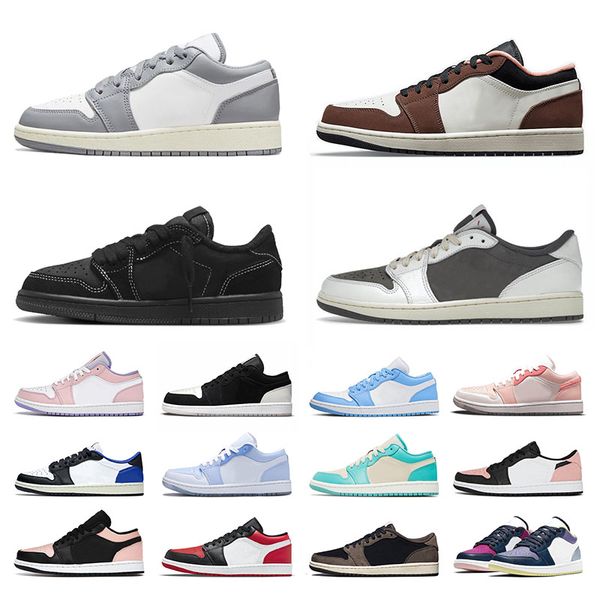 

ts x reverse mocha basketball shoes jumpman 1 1s low black phantom fragment mighty swooshers pink bleached coral designer sports sneakers tr