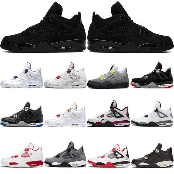 

4s men 2022 fashion basketball shoes oreo bred court purple orange metallic cool grey travis university red black cat outdoor spor284t