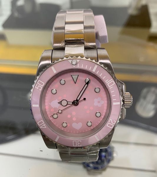 

men's automatic mechanical ceramic watch 41mm full stainless steel sliding buckle swimming sapphire luminous u1 factory, Silver