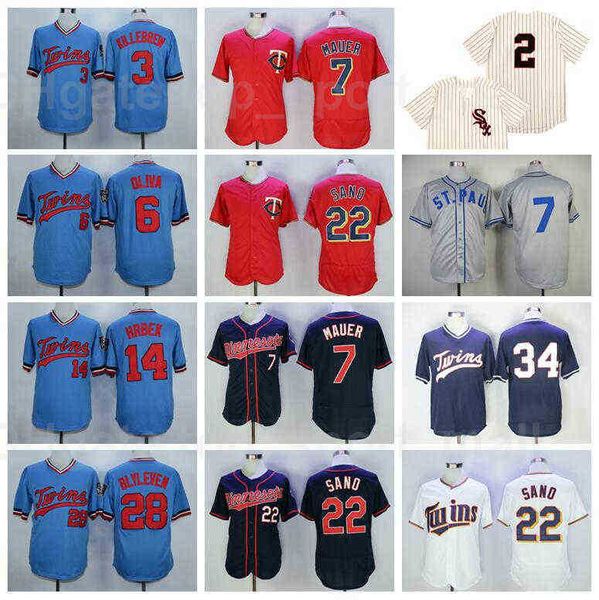 

1559 1948 retror baseball vintage 7 joe mauer jersey 2 brian dozier 3 harmon killebrew 6 tony oliva pullover retire red blue white, Blue;black