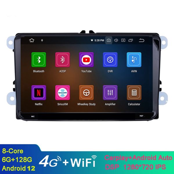 

9 inch android 12 touchscreen car video multimedia player for vw volkswagen 2003-2011 with bluetooth wifi gps navigation support swc
