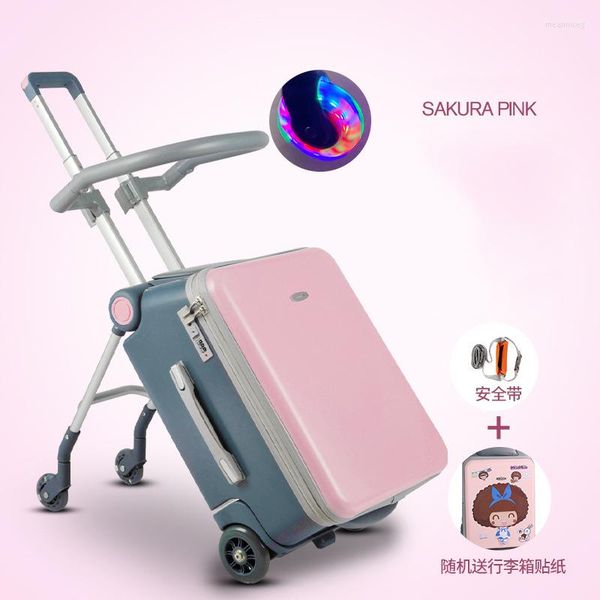 

suitcases children's lazy luggage children can sit and ride men women baby travel trolley suitcase stroller artifact boarding