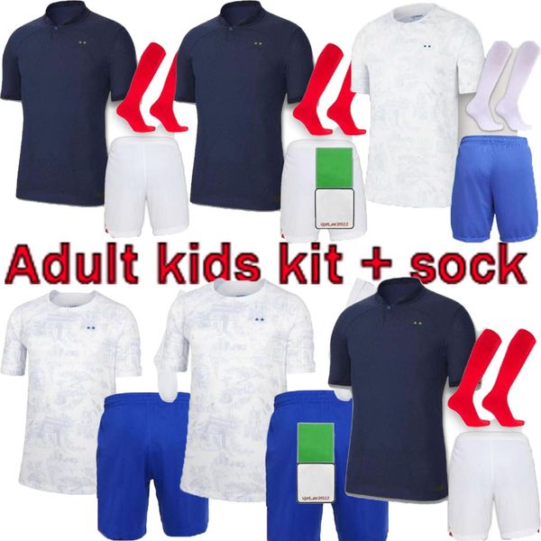 

french club full sets 22 soccer jersey benzema mbappe griezmann 23 world pogba cup giroud kante maillot de foot equipe maillots men kids kit, Black;yellow