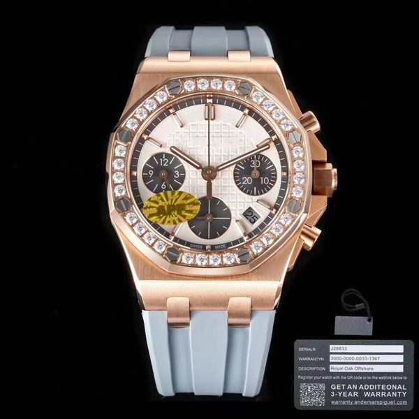 

apf ladies watch diameter 37mm with 7750 movement timing function sapphire mirror 316 fine steel case ultra-fine grinding and wire drawing p, Slivery;golden