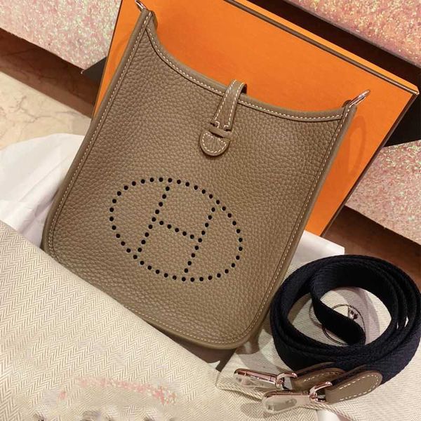 

luxury evelynee shoulder bag herms bags first evelyn layer cow leather new h mini diagonal togo satcel water bucket pattern litci female bag