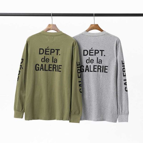 

hoodies gallerydepptts designer mens sweaters hoodie classic letter slogan arm print round neck long sleeve t-shirt vopy, Black