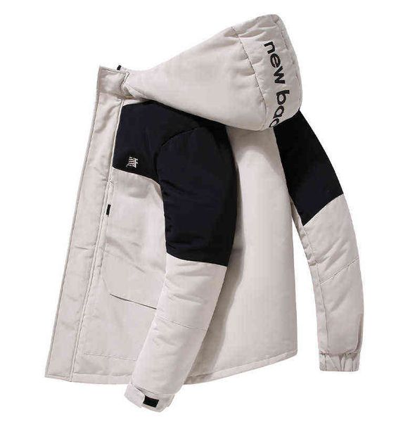 

men's down parkas 90% jacket men winter men fashion thick warm white duck coats casual color block man s t220921, Black