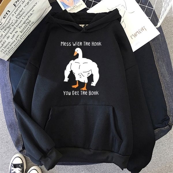 

men s hoodies sweatshirts you get the bonk humor graphic male hoodie cartoon murder goose kawaii harajuku oversized men aesthetic 220922, Black