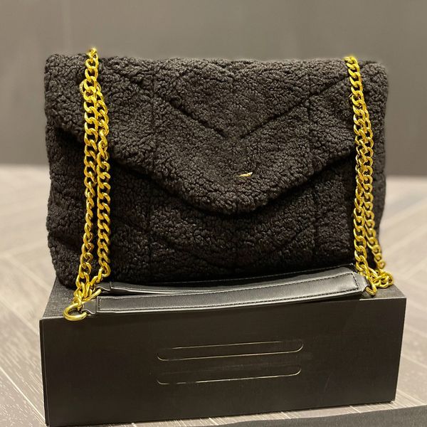 

hairy envelope bag chain luxury designer brand fashion shoulder bags handbags women letter purse phone bag wallet metallic lady artwork