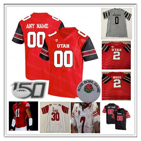 

american college football wear ncaa utah utes football jersey cameron rising tavion thomas brant kuithe cole bishop r.j. hubert chris curry, Black