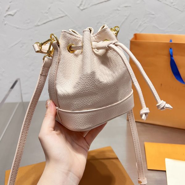 

luxury designer bag shoulder handbags l quality high fashion women wallets clutch crossbody cowhide nude mini bucket bags ladies purse 5a to
