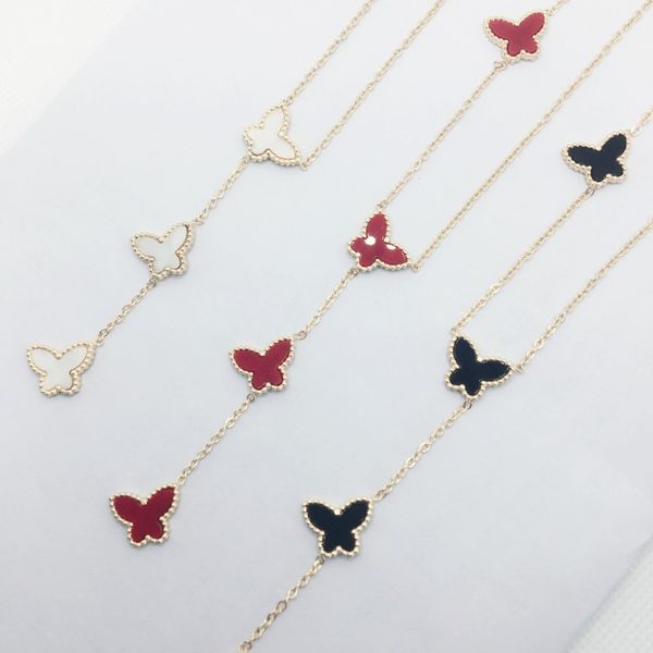 

designer ladies necklace colorful butterfly pendant girl christmas gift 316l stainless steel jewelry factory wholesale retail, Silver
