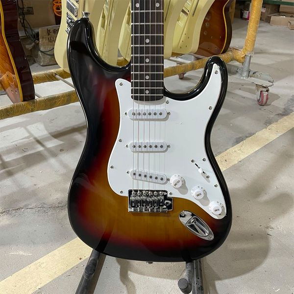

vintage sunburst stratcast electric guitar factory direct rosewood fingerboard chrome hardware matte finish neck