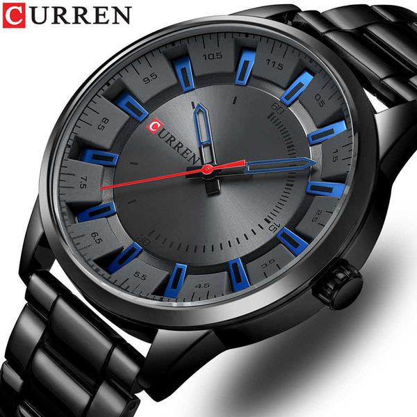 

curren new fashion simple style men watches quartz wristwatches stainless steel band clock male 0923, Slivery;brown