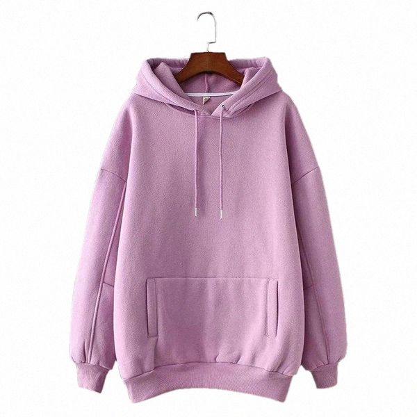 

women's hoodies & sweatshirts luckamy women fleece hoodie winter japanese fashion 2021 oversize ladies pullovers warm pocket hooded jac, Black