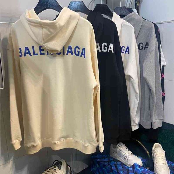 

designer fashion balencaigass hoodies autumn winter basic front back letter printing hoodie classic, Black