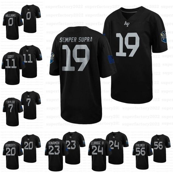 

custom force falcons 2022 college football jersey trey williams haaziq daniels trey taylor camby goff semper supar brad roberts cade harris, Black