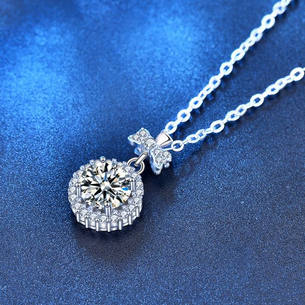 

dlz 925 sterling silver fashion pendant necklace for women with shining stone