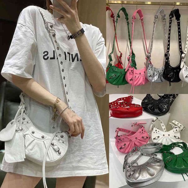

bags designer fashion bbalencaigass handbags leather version cagole high home women's bag locomotive three tooth fold armpit single