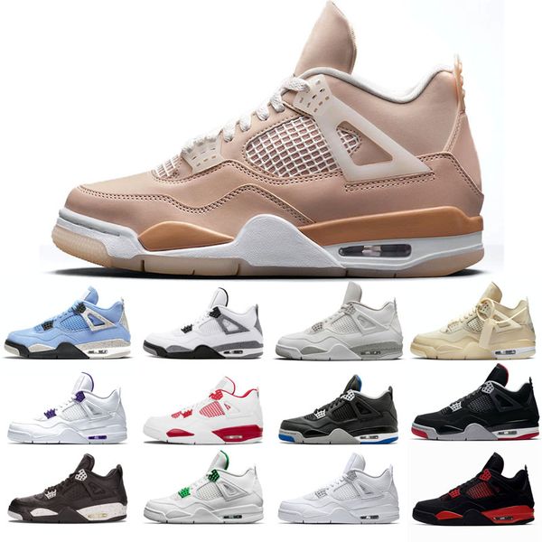 

2021 new basketball shoes 4s man white cement university red blue thunder olivia kim black cat taupe haze pine green pure money neon