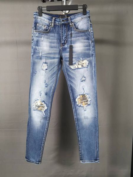 

designer jeans slim fit blue wash denim with patch mens distressed skinny jeans