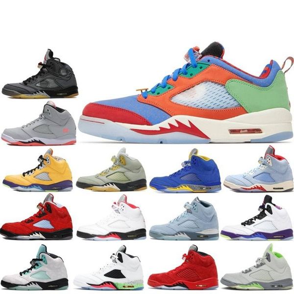 

2022 5s 5 mens basketball shoes sandals racer blue raging red jade horizon shattered, Black