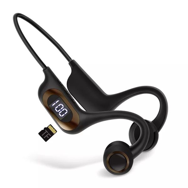 

akz-g5 sweat resistant wireless earphones for running workout open ear sport bone conduction headphones