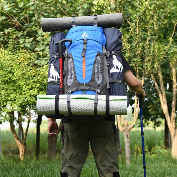 

external frame packs new 60l mountaineering bag outdoor hiking backpack outdoor camping rain cover