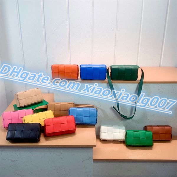 

fashion woven leather shoulders bag luxury designer medium women's waist bags cross body purses