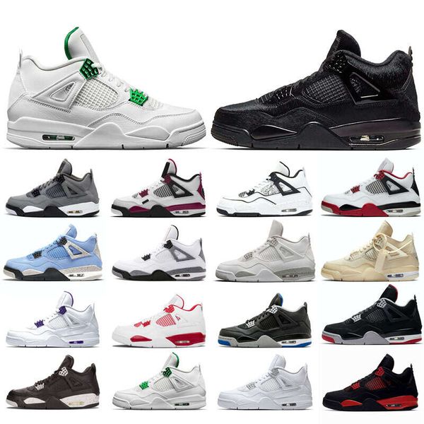

2021 new basketball shoes 4s man white cement university red blue travis sail thunder flat kim black cat taupe haze pine green pure