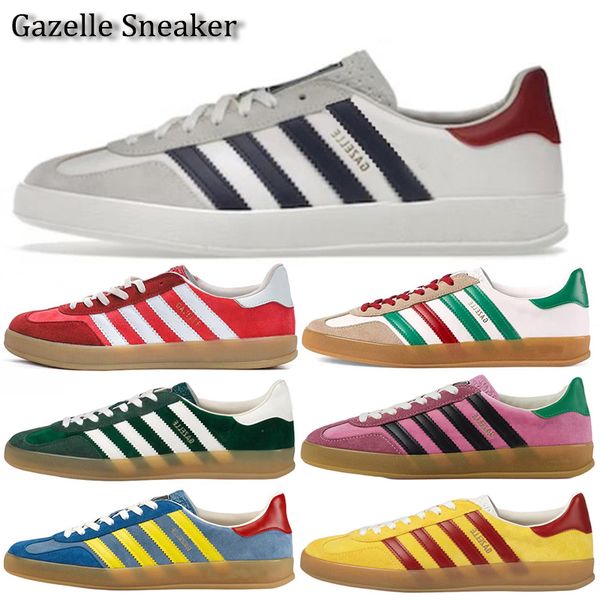 

designer shoes mens women gazelle sneakers velvet patchwork retro trainers co-branded ladies sneaker chaussures embroidered letters canvas s