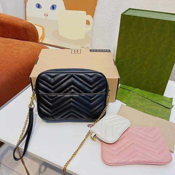 

3-piece marrmont shoulder bags designer bag luxury handbag wallet purse fashion crossbody camera chain bags woman clutch lady handbags genui