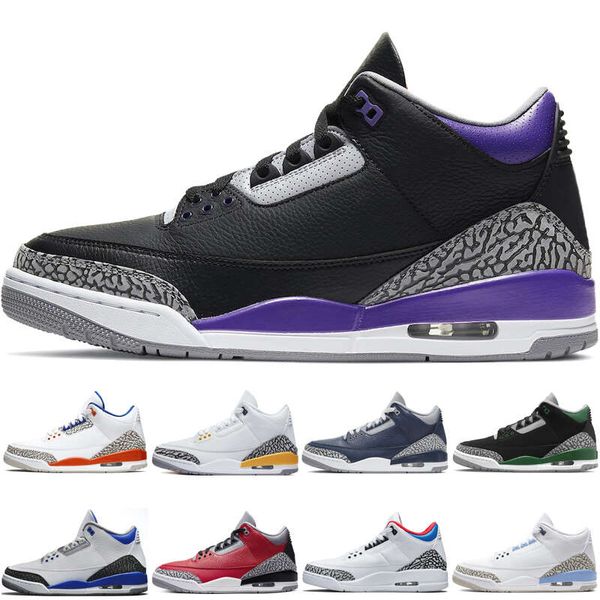 

basketball shoes outdoor sports sneakers pine green racer blue cool grey court purple laser orange midnight navy red cement new men 3s