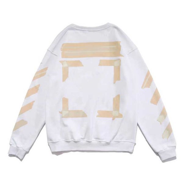 

classic luxury men's pullover sweatshirts women brand offs hoodies black white sweater men arrow letter print street trend sweatshirt