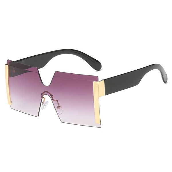 

sunglasses european and american big frame colorful fashion personality square trend street shooting frameless edge gradient fashion designe, White;black
