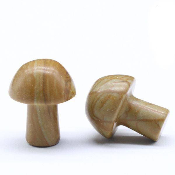 

20mm mushroom shaped gemstone statue figurine carved serpeggiante stone mushrooms crafts for healing chakra reiki balancing home decoration, Black