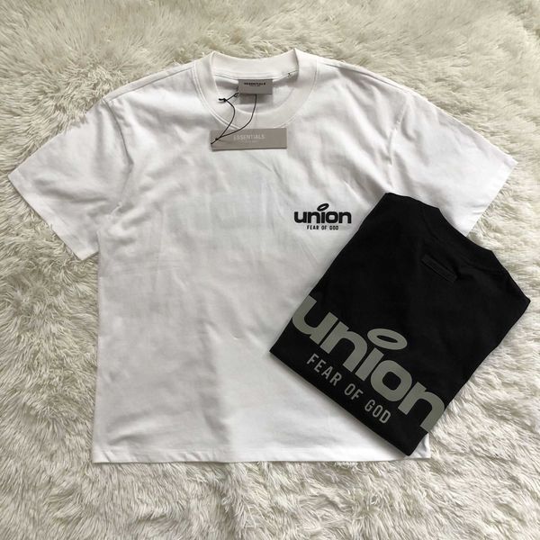 

t shirts mens fogss casual fashion letter loose short sleeve couples men oversized cotton comfortable sports high street hip hop polos shirt, White;black