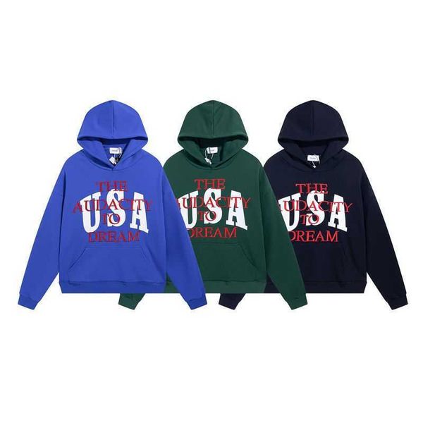 

hoodie mens women rhudes fashion hoodies winter warm man long sleeve usa embroidered letters print hooded fashion brand versatile, Black