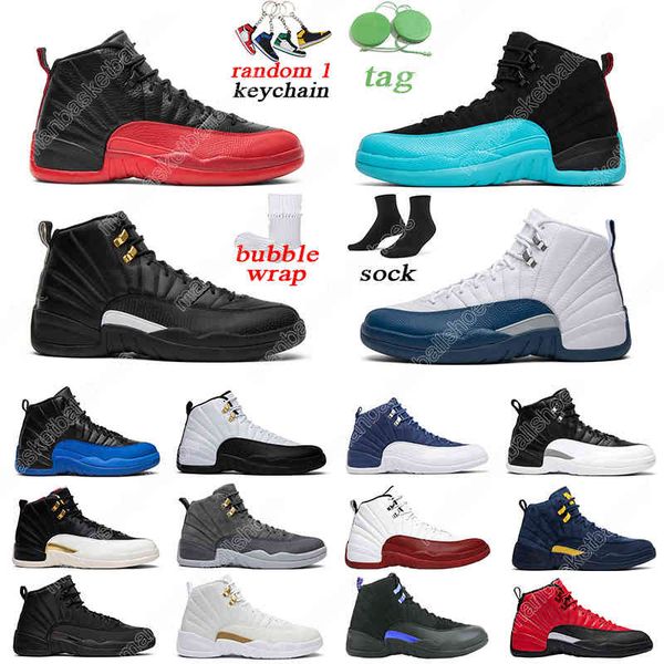 

basketball shoes mens trainer sports sneakers indigo reverse flu game dark breathable men 12 12s size 7-133o0u