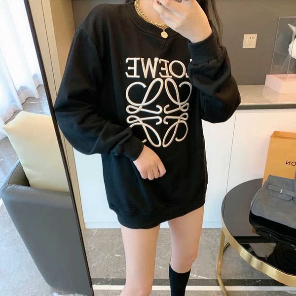 

designer men sweathirt lovewes crew neck hoodie loose fashion couple's clothes unique pattern hip-hop young and energetic loose -comfor, Black
