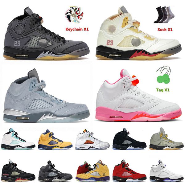 

5 5s v jumpman basketball shoes black muslin off sail bluebird pinksicle jade horizon metallic gold stealth athletic sneakers big size 13
