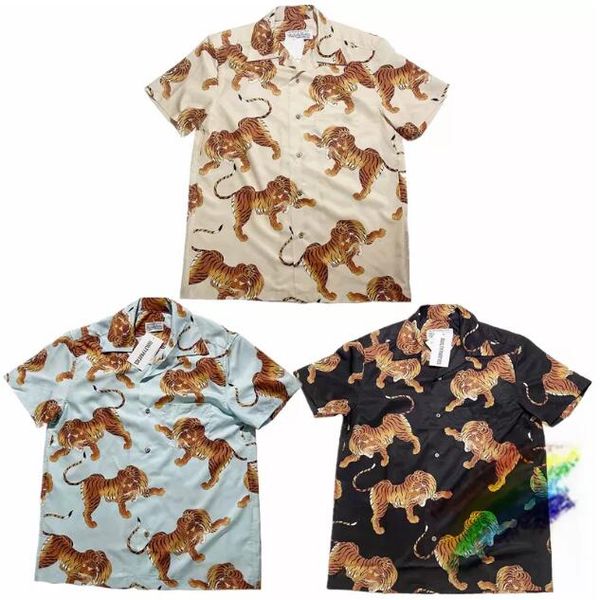 

2023ss printing shirt men women 1 quality hawaiian shirts, White;black