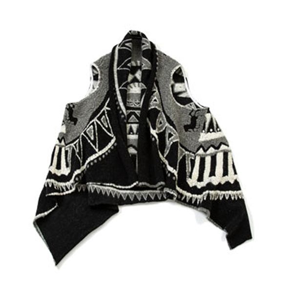 

men's sweaters winter style japanese national lamb wool women's cloak vest ameikaji plaid printing loose sleeveless coat 220923, White;black